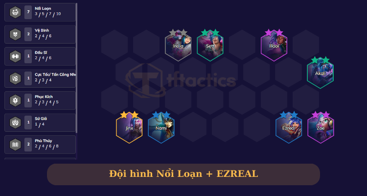 Đội hình Nổi Loạn Ezreal siêu mạnh mẽ
