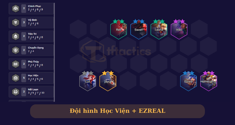 Đội hình Học Viện Ezreal DTCL mùa 13 cực mạnh
