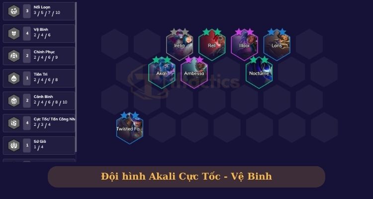 Đội hình Akali DTCL Cực Tốc - Vệ Binh