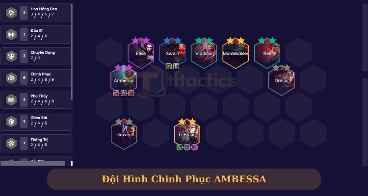Đội hình Ambessa TFT Chinh Phục mùa 13