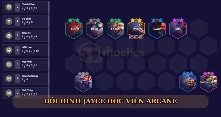 Đội hình Jayce TFT học viện Arcane