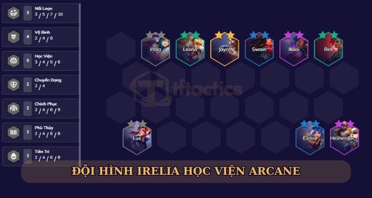 Đội hình Irelia Học Viện Arcane