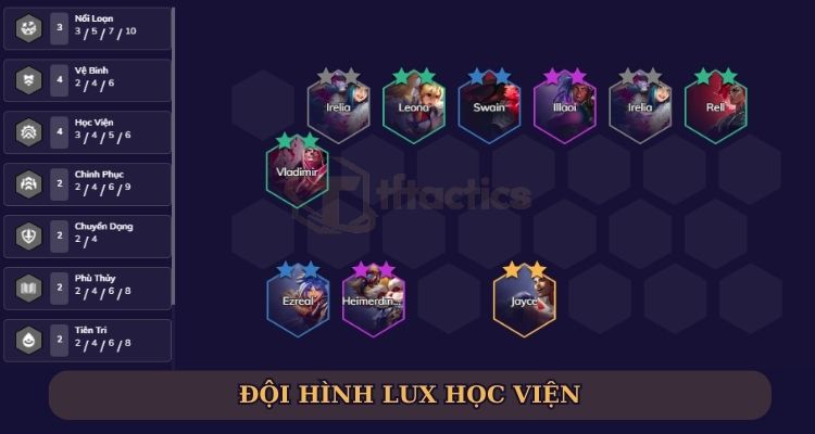 Đội hình Lux Học Viện siêu đỉnh