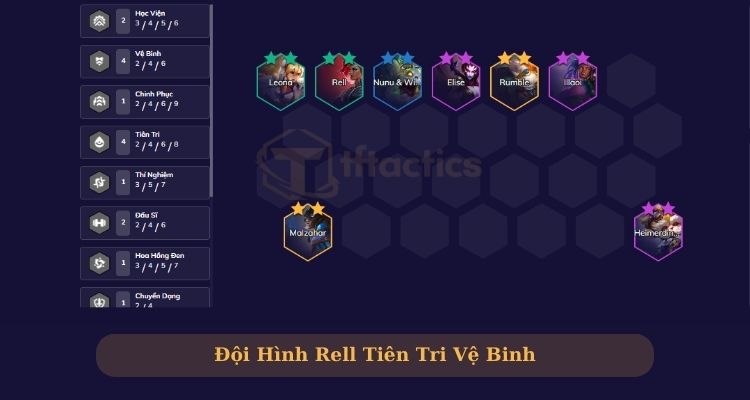 Đội hình Rell Tiên Tri Vệ Binh cực khỏe