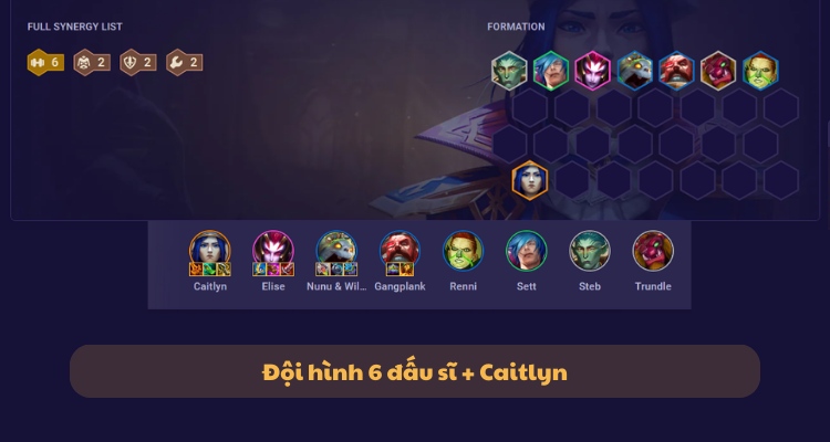 Đội hình Sett Đấu sĩ kẹp Caitlyn