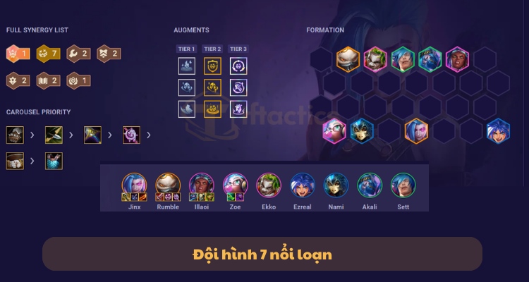 Đội hình Sett 7 nổi loạn với Jinx là carry