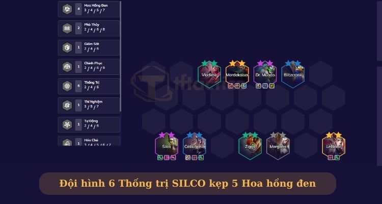 Đội hình 6 Thống trị kẹp 5 Hoa hồng đen