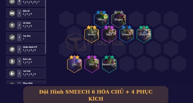 Đội hình Hóa Chủ + Phục Kích giúp bạn vừa tích Shimmer vừa lấy chuỗi thắng