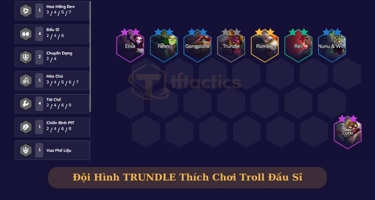 Đội hình Trundle Đấu Sĩ lõi Thích Chơi Troll